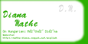 diana mathe business card